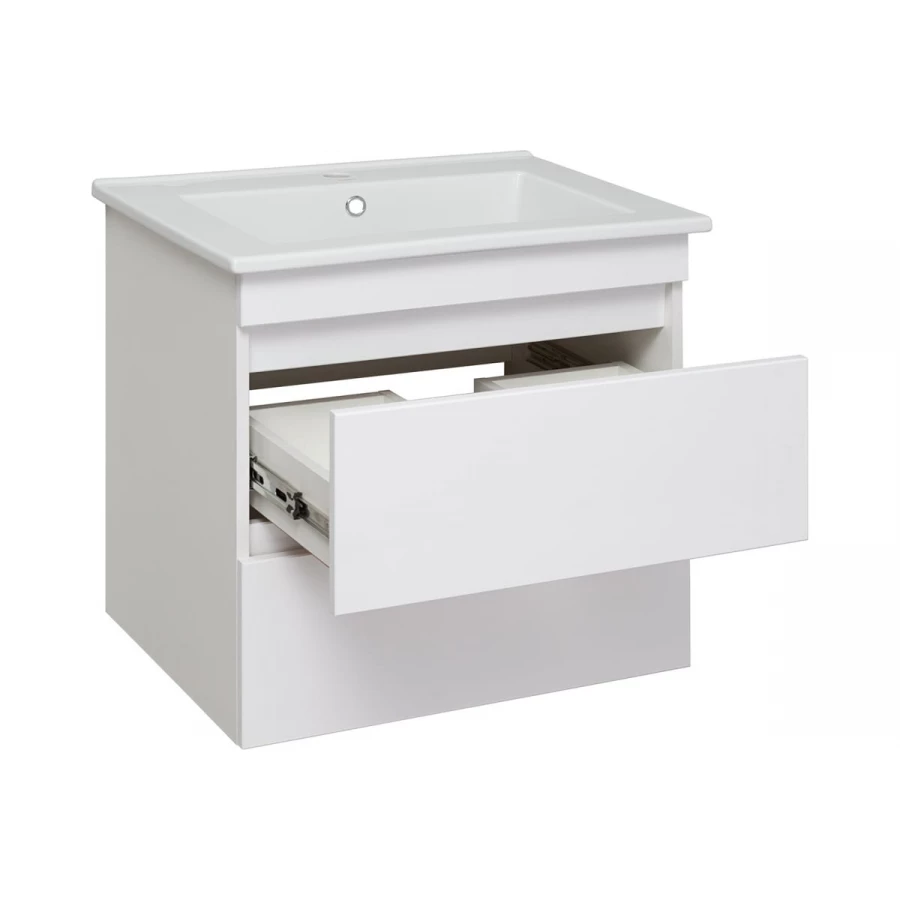 Тумба под раковину Runo Манхэттен 65 подвесная белая под умывальник Оскар 65 00-00001046