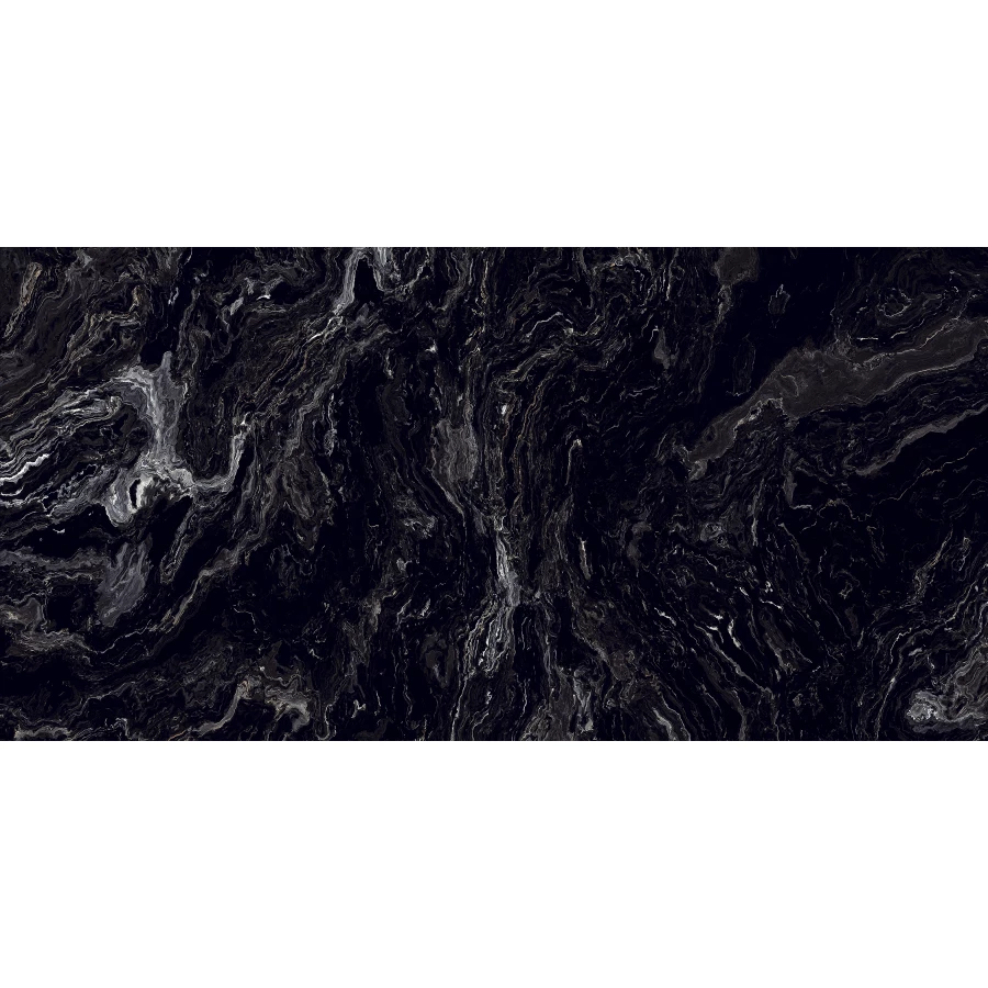 Керамогранит lamore Ceramic High Gloss 60х120 Amrone Black глянцевый черный 60/120-004 120х60 см