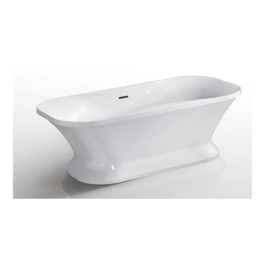 Ванна акриловая Azario Bordeaux свободностоящая в комплекте с сифоном и металлической рамой белая BOR18090 180x90x60 см