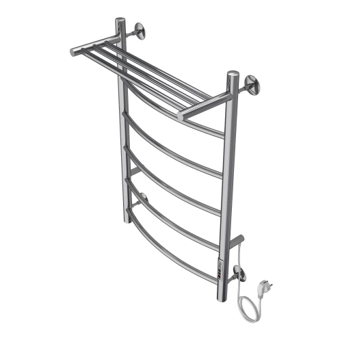 Полотенцесушитель электрический Azario Verona 5 секций с полкой тен справа хром AZ04858P 50x80 см