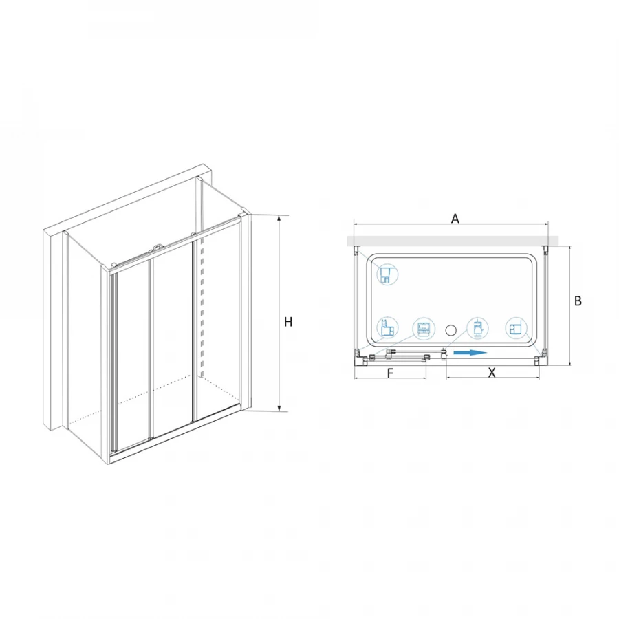Душевой уголок RGW CL-40 P CL-11 + 2Z-12 Прозрачное 04094047-11P 140х70 см