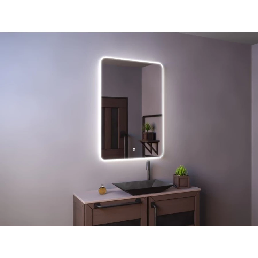 Зеркало Azario Esterna Raggio влагостойкое с подсветкой сенсорный выключатель с функцией диммера CS00079361 60х80 см