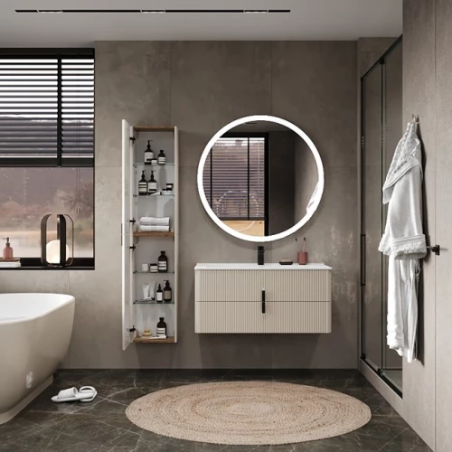 Модуль консольный Briz Арно левый бежевый матовый 35 см