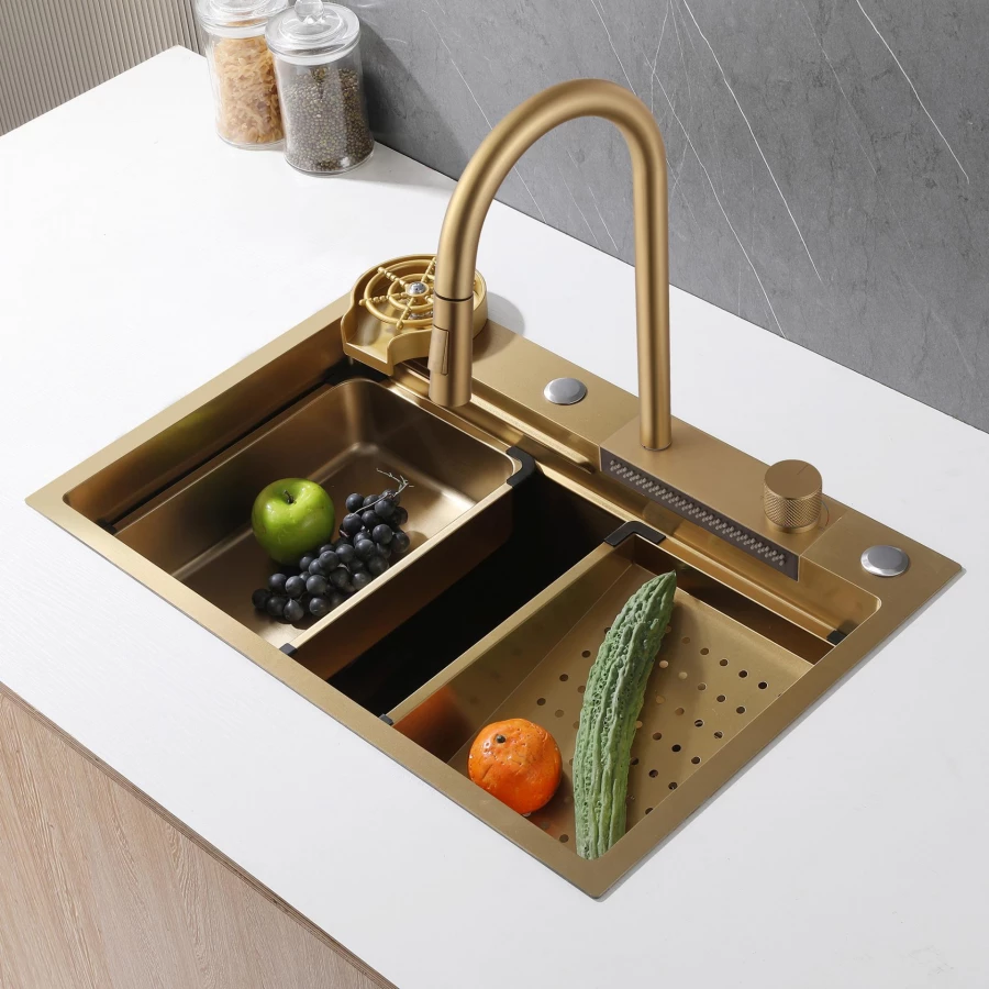 Кухонная мойка Abber Wasser Kreis золото матовое AF2194G