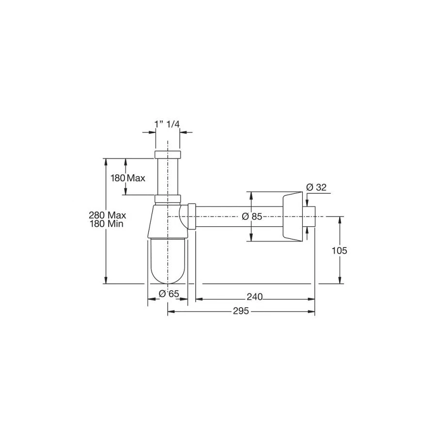 Сифон Bonomini для раковины 2770PP3280