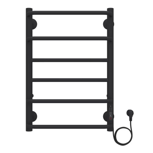 Полотенцесушитель электрический Azario Milan 6 секций тен справа черный AZ90846B 40x60 см