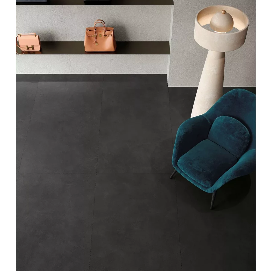 Керамогранит Atlas Concorde Rinascente Resin Tarmac Matt Rett матовый черный 600010002404 120x120 см