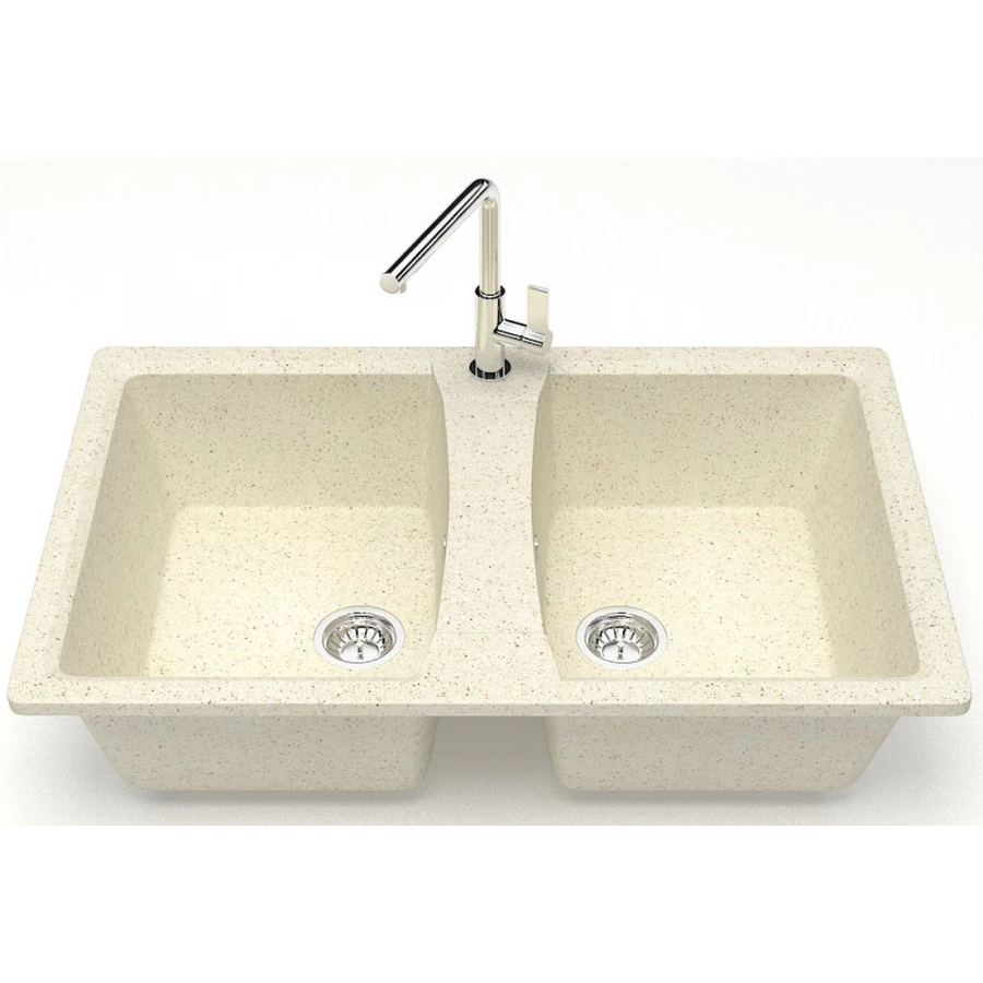 Кухонная мойка Azario Elmas двойная искусственный мрамор цвет бежевый CS00078331 78х50х19 см