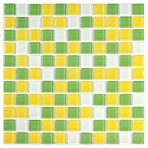 Мозаика Bonaparte Стеклянная мозаика Fresh 25х25 глянцевая зеленая 30х30 см