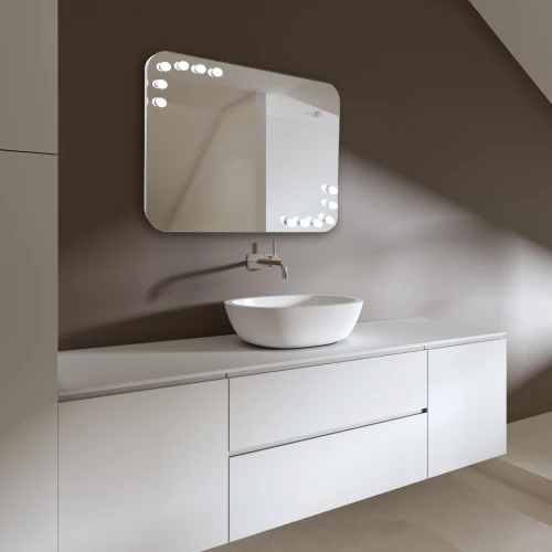 Зеркало Azario Эмбер c подсветкой и диммером сенсорный выключатель 12 ламп в комплекте LED-00002506 91.5х68.5 см