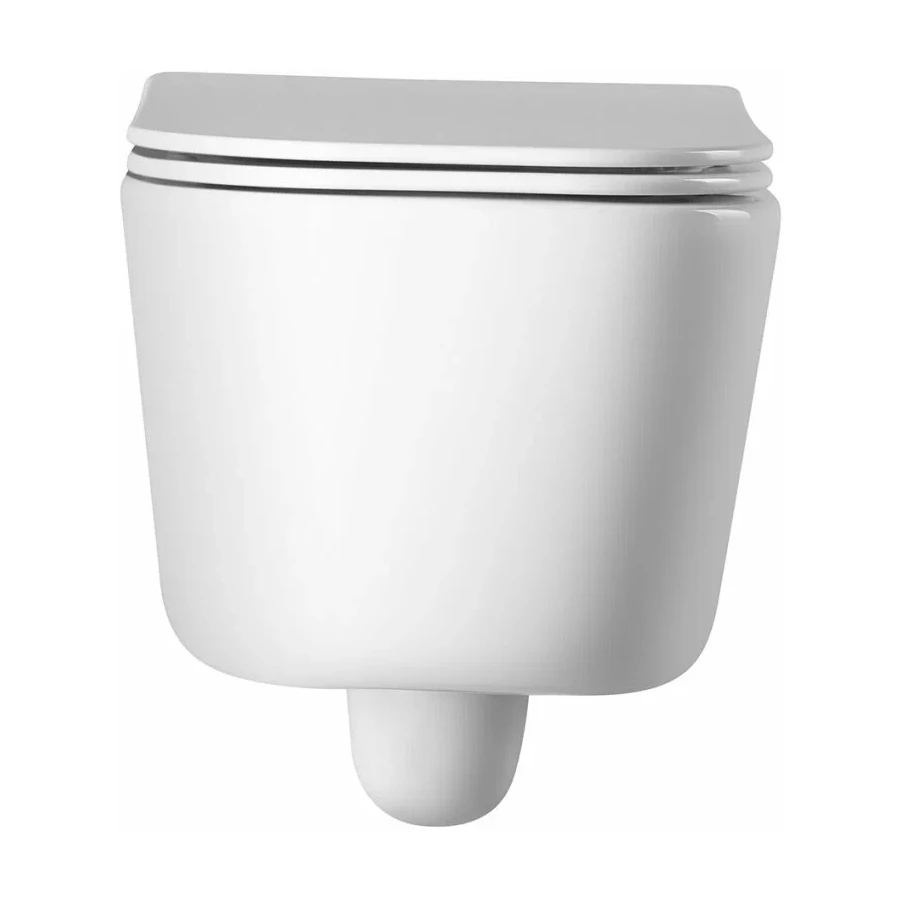 Унитаз Aquatek Лугано подвесной безободковый тонкое сиденье с механизмом плавного закрывания крепеж AQ2002-00 51x35x36 см