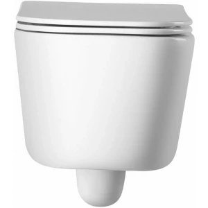 Унитаз Aquatek Лугано подвесной безободковый тонкое сиденье с механизмом плавного закрывания крепеж AQ2002-00 51x35x36 см