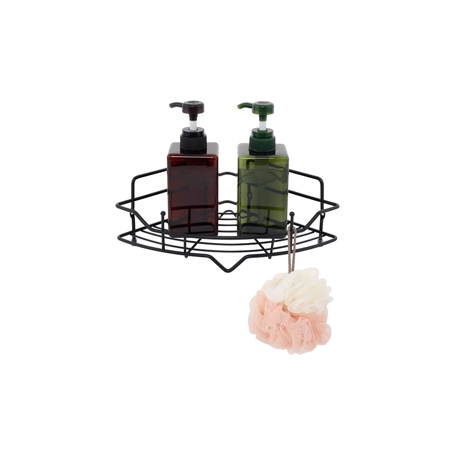 Полка Milardo Grid одноярусная угловая проволока стальная чёрный матовый GRICC1BM44