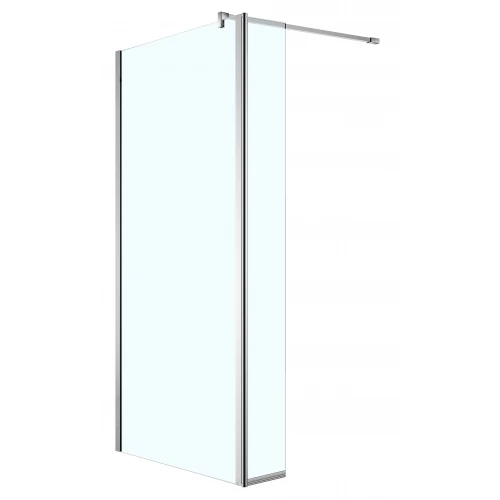 Душевая перегородка Azario Chicago прозрачное стекло 8 мм подвижная дополнительная перегородка 50 см цвет профиля серебро AZ-NAR6321 1400 140х195 см