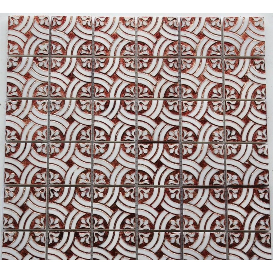 Мозаика из натурального камня Art&Natura Equilibrio сетка 48x48 глянцевая бордовая 050A-1 30х30 см