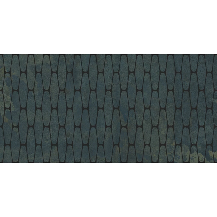 Керамогранит Aparici Illusion Turquoise Stamp Lappato полуглянцевый синий 4-140-5 100х50 см