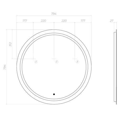 Зеркало Vigo Holly Classic 800 z.HOL.80.Classic 79.4x79.4 см