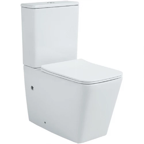 Унитаз напольный безободковый с бачком Aquatek Либра New горизонтальный выпуск тонкое сиденье с механизмом плавного закрывания AQ1263N-00 63х39х82,5 см