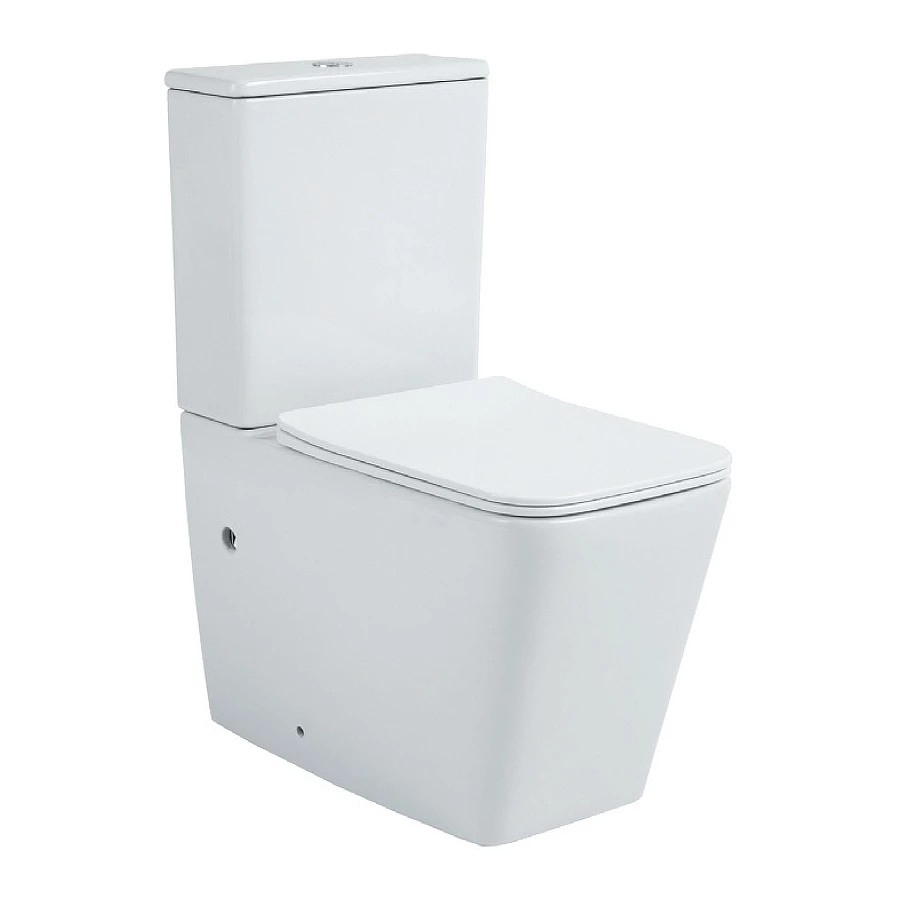 Унитаз напольный безободковый с бачком Aquatek Либра New горизонтальный выпуск тонкое сиденье с механизмом плавного закрывания AQ1263N-00 63х39х82,5 см