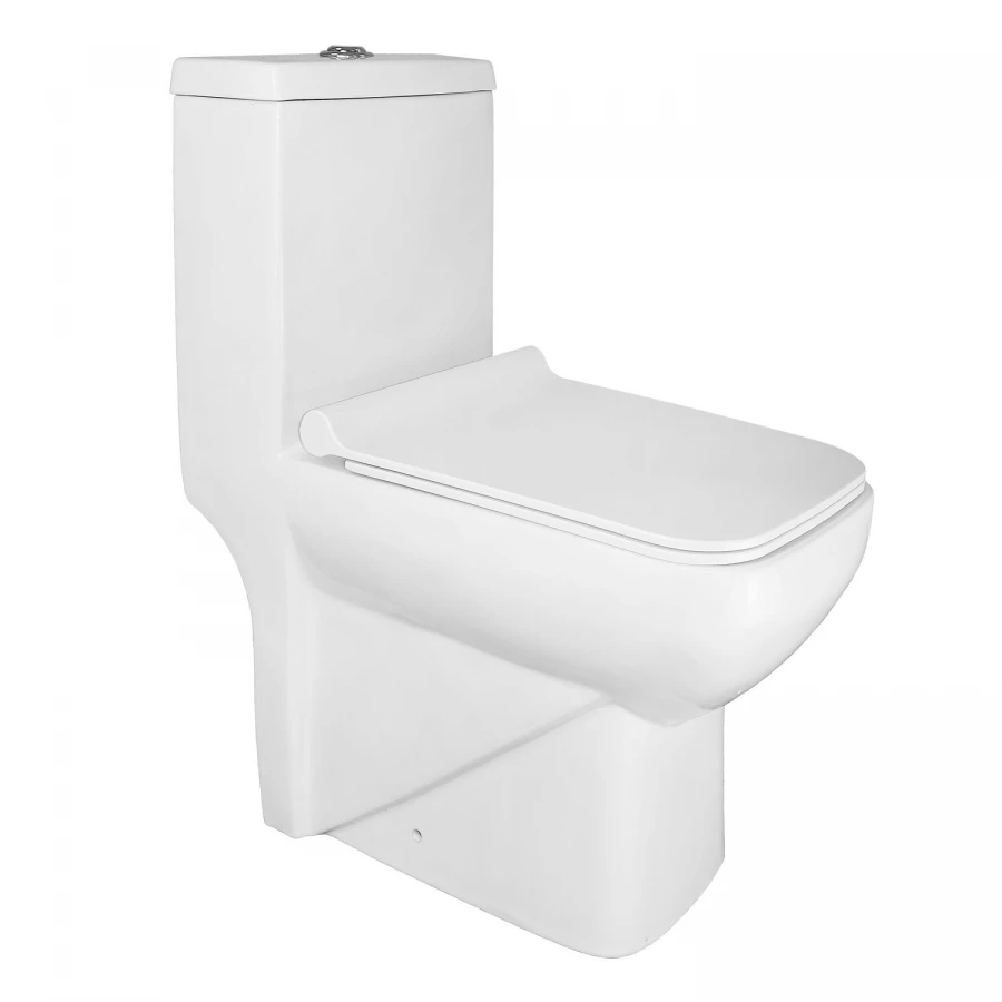 Унитаз-моноблок Azario Zeno ободковый с сиденьем slim микролифт AZ-1169 64х36.5х74 см