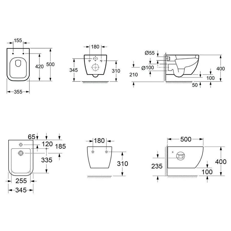 Унитаз с биде Lavinia Boho One Rimless 21031004 (комплект 2 в 1)