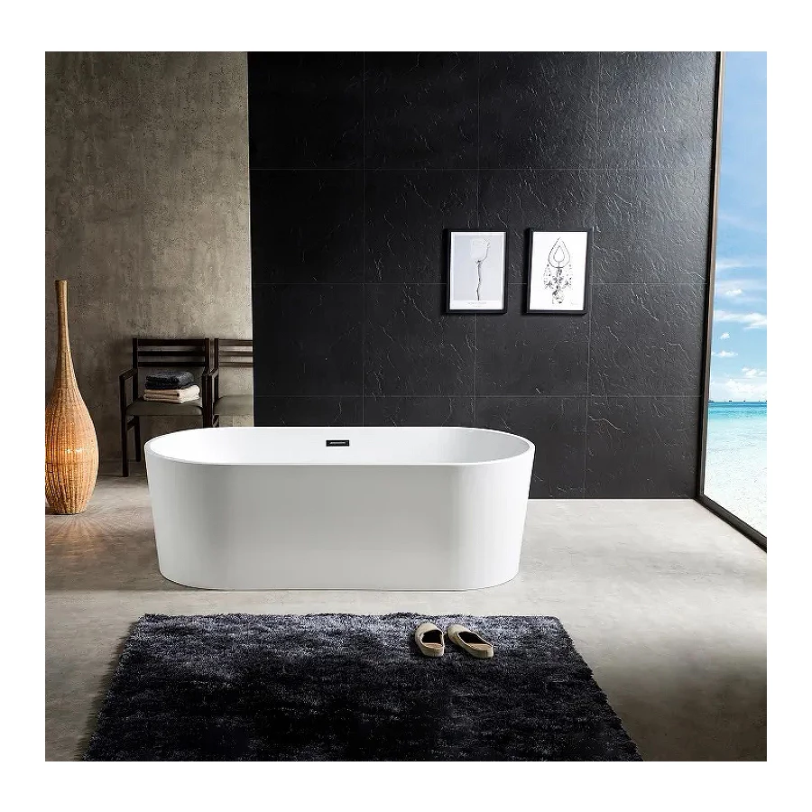 Ванна акриловая Azario Bristol свободностоящая в комплекте с сифоном и металлической рамой BRI17080 170х80х58 см