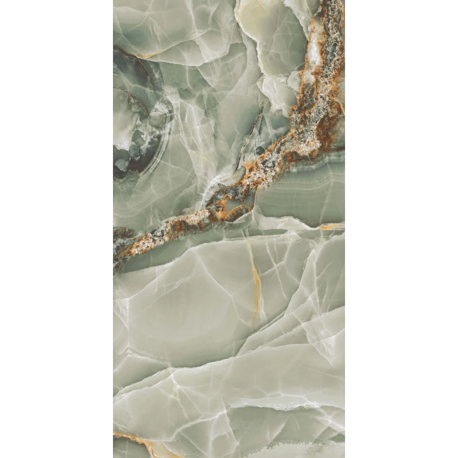 Керамогранит A-Ceramica Onyx Olive High Glos 7 mm глянцевый зеленый 120х60 см