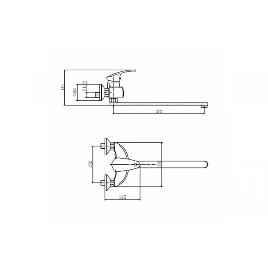 Смеситель для ванны и душа Fashun Хром A2221