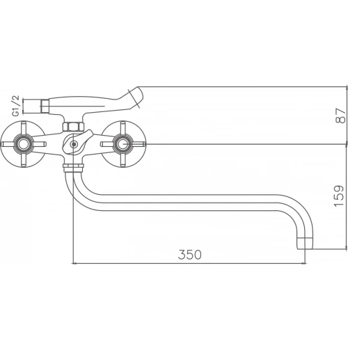 Смеситель Cron для ванны хром CN2624