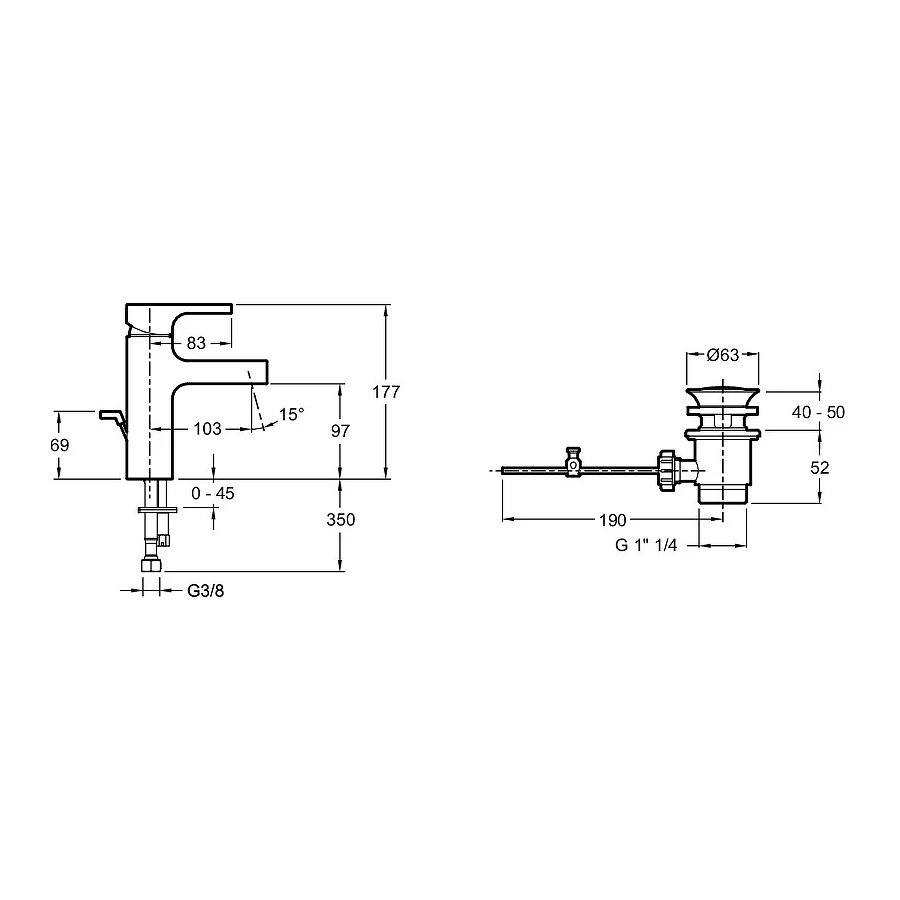 Смеситель для раковины Jacob Delafon Strayt E37327-CP