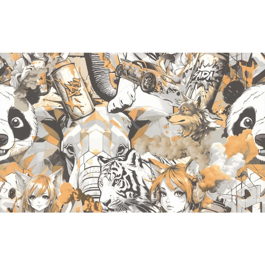 Обои флизелиновые Palitra Home Anime HomeColor серые HC72283-49 1,06х10,05 м