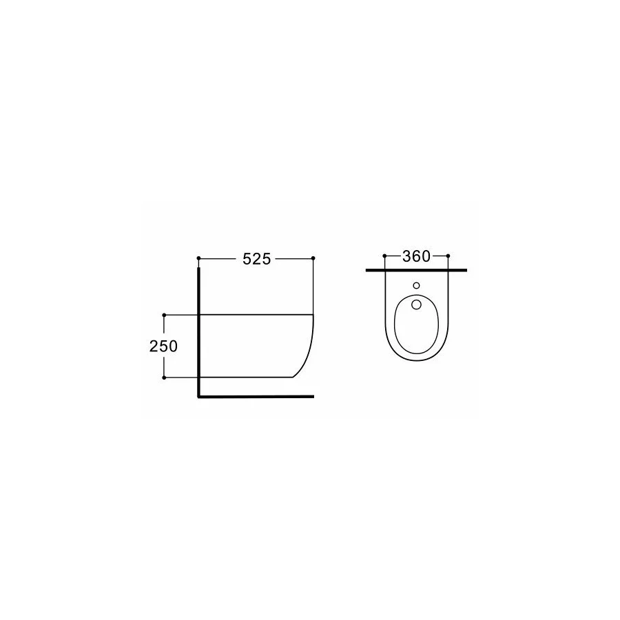 Биде Aquatek Европа new подвесное белое AQ1006-00 53.5x36x25 см