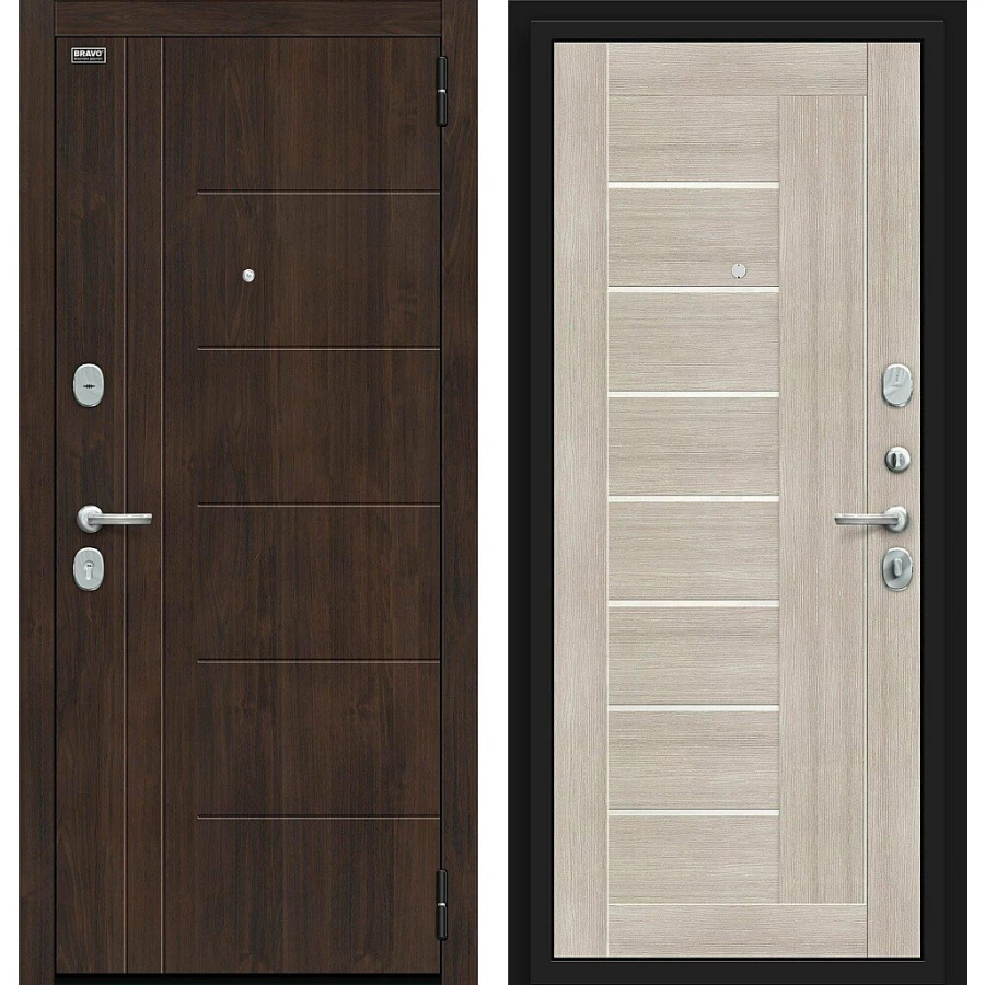 Входная дверь Bravo Модерн Kale 205x96 Almon/Cappuccino Veralinga правое открывание