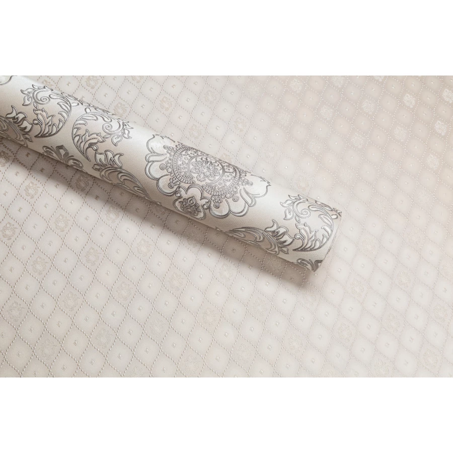 Обои флизелиновые Palitra Home HomeColor Iris Merletto Rosalina бежевые HC71619-21 1,06х10,05 м