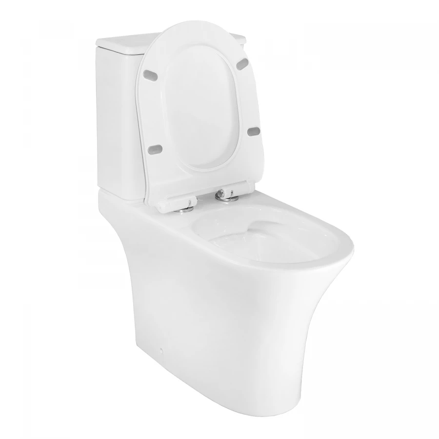 Унитаз-компакт Azario Frento безободковый в комплекте с бачком и сиденьем микролифт AZ-2311 34x65х77 см