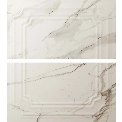 Плитка керамическая Atlas Concorde Супернова Марбл Калакатта Голд Буазери 3Д / Supernova Marble Calacatta Gold Boiserie 3D глянцевая бежевая 600080000231 63х57 см
