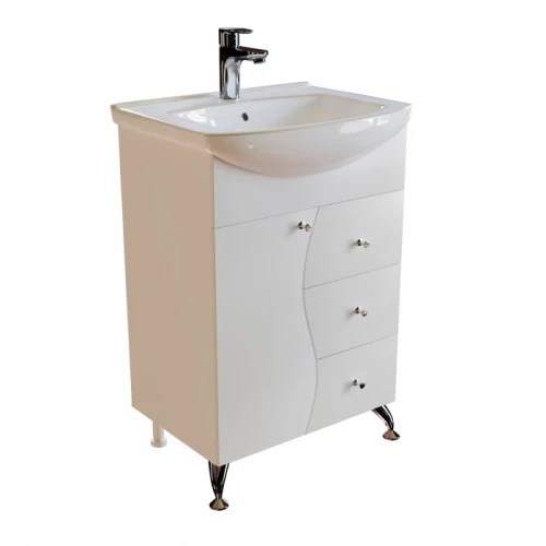 Тумба для ванной Mixline ВЕНЕЦИЯ-60 белая под умывальник Элеганс-60 ПВХ 547186