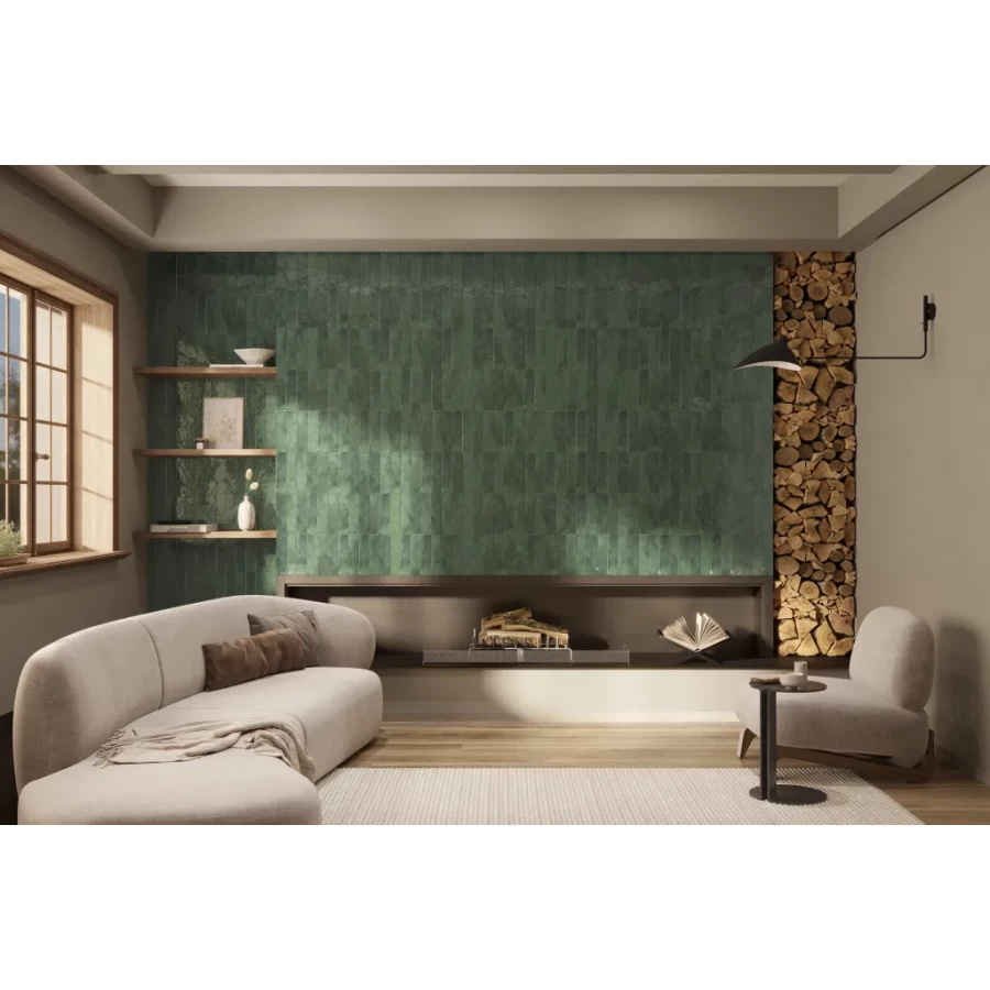 Плитка настенная Creto Magic Mint глянцевый зеленый 12-00-4-29-04-71-2563 24х5,85 см