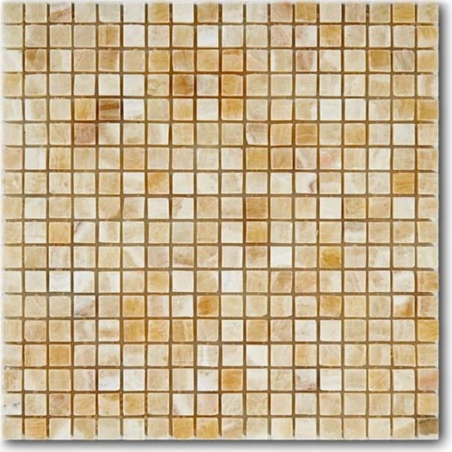 Мозаика из натурального камня Art&Natura Marble Mosaic Onix Miele сетка 15x15 глянцевая бежевая mm-onixmiele 30,5х30,5 см