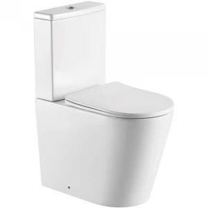 Унитаз напольный безободковый с бачком Aquatek Оберон горизонтальный выпуск тонкое сиденье с механизмом плавного закрывания крепеж AQ1273S-00 59,1х36,2х80,5 см