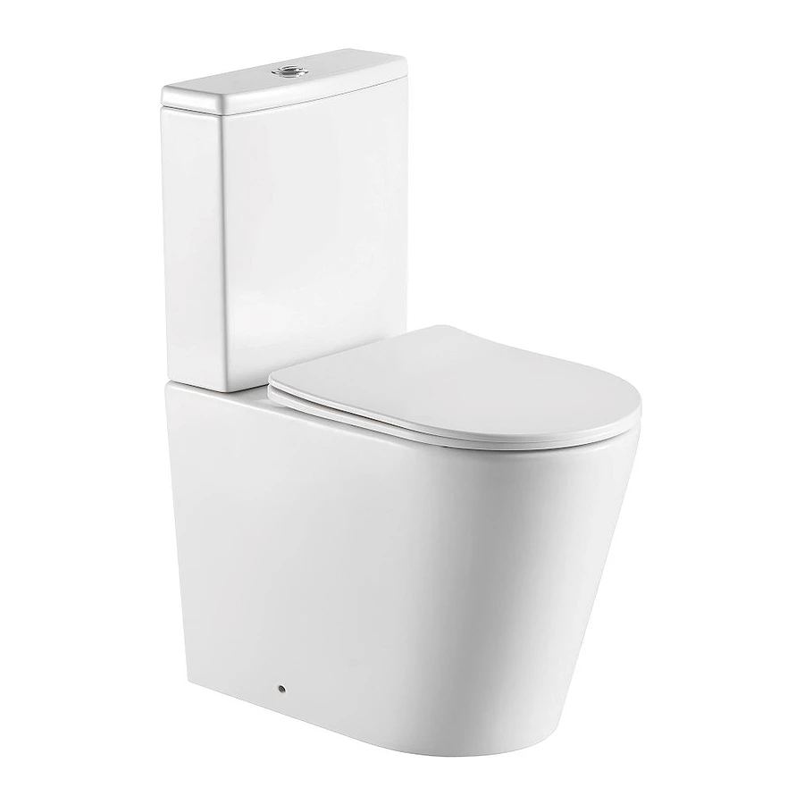 Унитаз напольный безободковый с бачком Aquatek Оберон горизонтальный выпуск тонкое сиденье с механизмом плавного закрывания крепеж AQ1273S-00 59,1х36,2х80,5 см