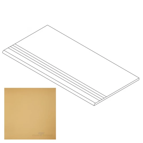 Ступень Грани Таганая Профи с насечками и завальцовкой песочный матовая GT065M 120х29,5 см