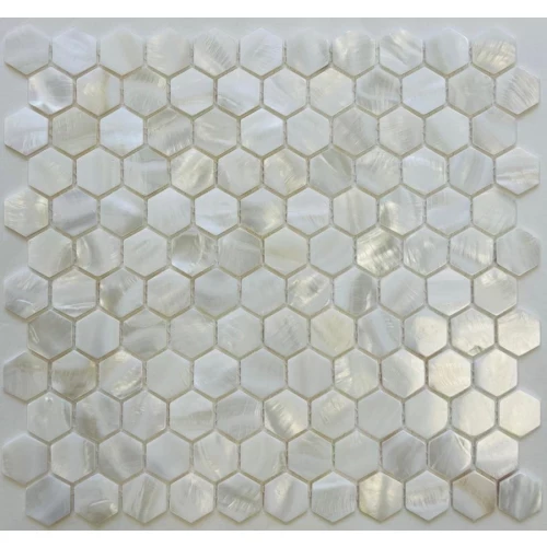Мозаика из натурального перламутра Pixel mosaic Перламутр чип Hex25 мм сетка Pix751 29,5х28,5 см