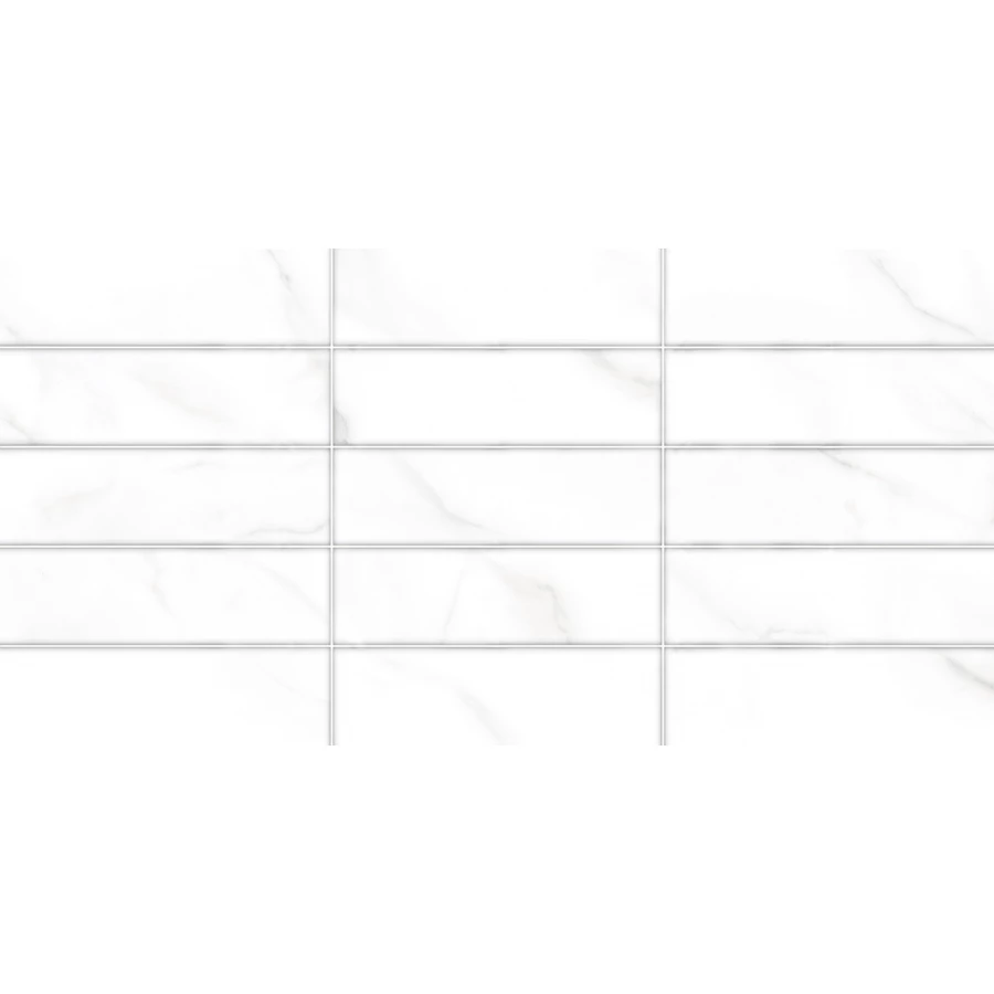 Плитка настенная ALMA Ceramica Bronks рельефная матовая белая TWA3060BRK17 60х30 см