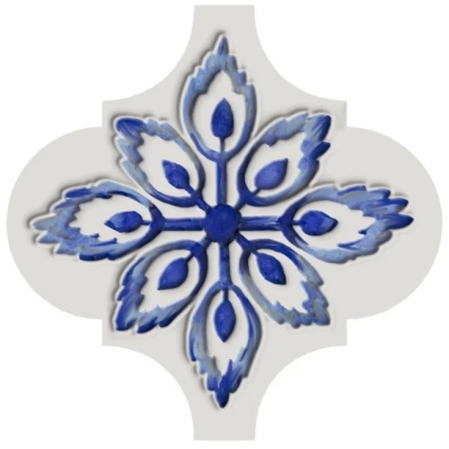 Плитка настенная Kerama Marazzi Арабески Майолика 4 Декор глянцевый синий VT/A319/65000 6,5х6,5 см