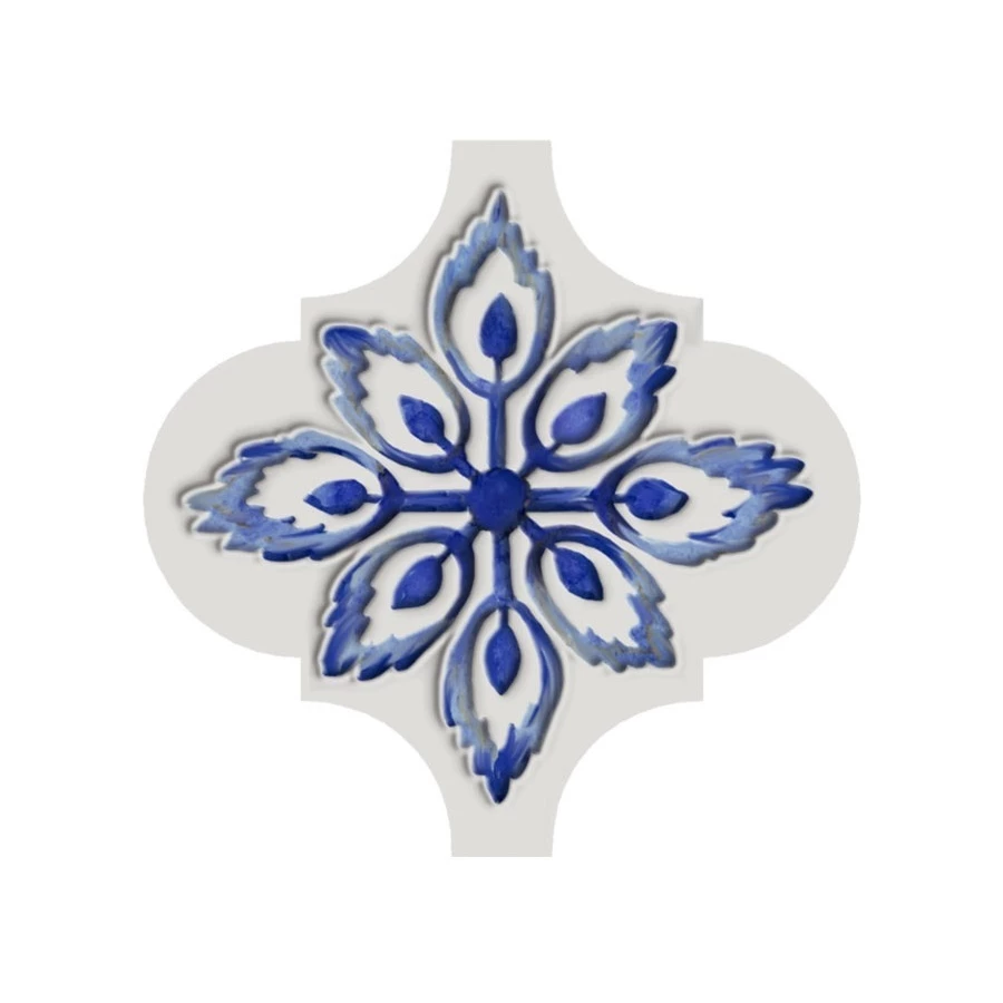 Плитка настенная Kerama Marazzi Арабески Майолика 4 Декор глянцевый синий VT/A319/65000 6,5х6,5 см