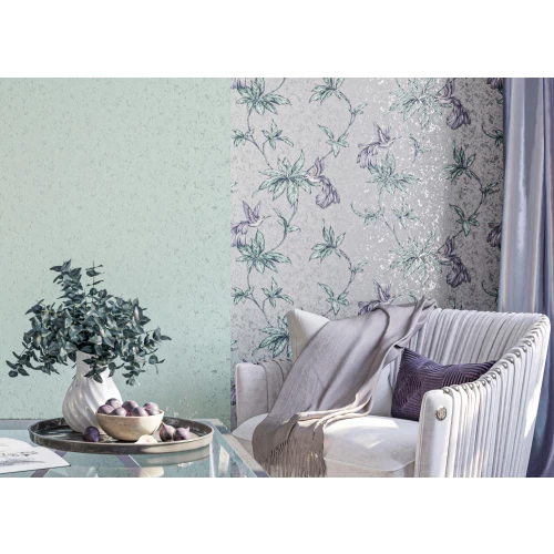 Обои флизелиновые Palitra Home HomeColor Bubbles Colibri Iris бирюзовые HC71542-46 1.06х10.05 м