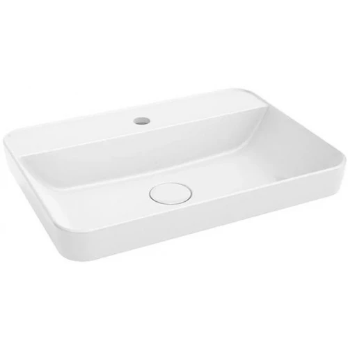 Раковина Kerama Marazzi Plaza встраиваемая сверху 55 белая глянцевая PLR.wbi.55.1