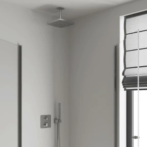 Верхний душ Grohe Tempesta Cube 250 квадратный низ хром верх белый Душевой кронштейн потолочный хром 26688000 142 мм