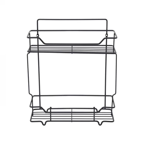 Полка Milardo Grid двухъярусная прямая проволока стальная чёрный матовый GRICS2BM44